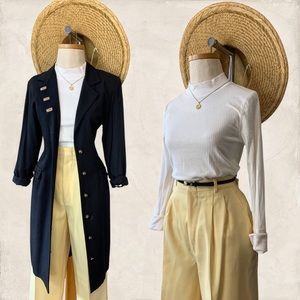 Vintage Pastel Yellow Woven Pants